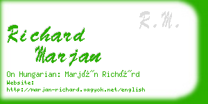 richard marjan business card
